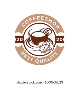 Coffee Logo design vector illustration. Retro Vintage Coffee Logo vector design concept for cafe and restaurant emblem. Coffee Shop vector design for Logo, icon, label, badge, sign and symbol.