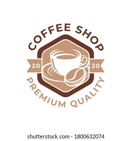 Coffee Logo design vector illustration. Retro Vintage Coffee Logo vector design concept for cafe and restaurant emblem. Coffee Shop vector design for Logo, icon, label, badge, sign and symbol.