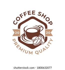 Coffee Logo design vector illustration. Retro Vintage Coffee Logo vector design concept for cafe and restaurant emblem. Coffee Shop vector design for Logo, icon, label, badge, sign and symbol.