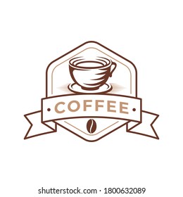 Coffee Logo design vector illustration. Retro Vintage Coffee Logo vector design concept for cafe and restaurant emblem. Coffee Shop vector design for Logo, icon, label, badge, sign and symbol.