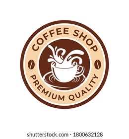 Coffee Logo design vector illustration. Retro Vintage Coffee Logo vector design concept for cafe and restaurant emblem. Coffee Shop vector design for Logo, icon, label, badge, sign and symbol.