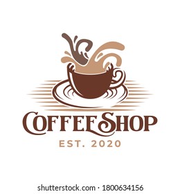 Coffee Logo design vector illustration. Vintage Coffee Logo vector design concept for cafe and restaurant. Abstract Coffee Shop vector design for Logo, icon, label, badge, sign and symbol.