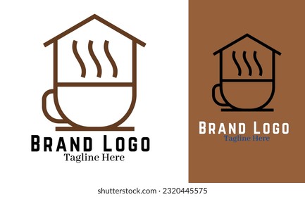Coffee Logo Design, Vektorgrafik. Minimalistisches Konzept für Café-Logos