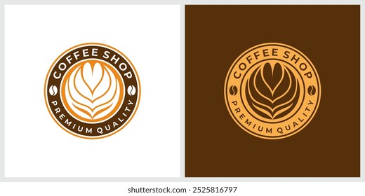 Ilustración vectorial de diseño de Logo de café. Concepto retro del diseño del Vector del logotipo del café de Antiguas para el emblema de la cafetería y del restaurante. Diseño del Vector de la cafetería para el logotipo, el icono, la etiqueta, la insignia, la muestra y el símbolo.