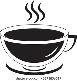 Coffee logo design vector with outline. The logo contains white and black colours.