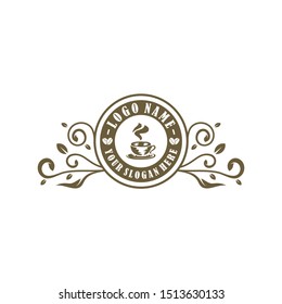 Coffee logo design vector template. Coffee label, Badge, Emblem. Illustration