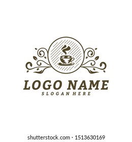 Coffee logo design vector template. Coffee label, Badge, Emblem. Illustration