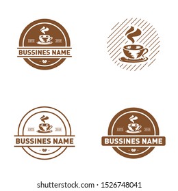 Coffee logo design vector template. Coffee label, Badge, Emblem. Illustration