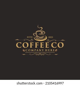 Plantilla vectorial de diseño con logotipo de café.
