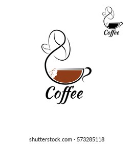 Plantilla vectorial de diseño con logotipo de café.