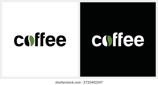 Coffee logo design, word mark coffee beans symbol icon concept
