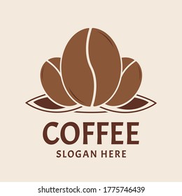 The coffee logo is designed like a blooming flower
