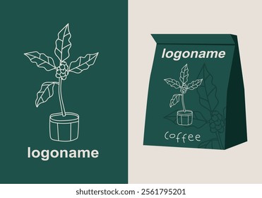 Coffee logo doodle. Machine Stock Illustrations