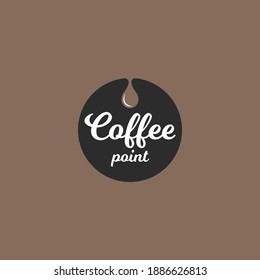 Coffee logo with coffee drop vector background