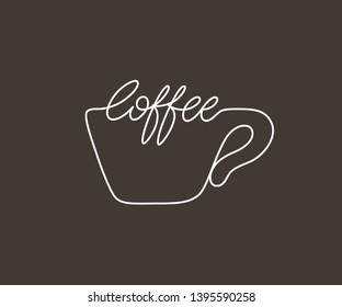 Coffee logo emblem design. Vector sign with lettering and cup symbol