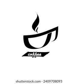 A coffee logo featuring a simple yet inviting design with a combination of coffee beans and a cup, conveying warmth and flavor. Ideal for a brand that aims for a straightforward and appealing coffee i