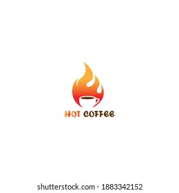 Coffee logo fire illustration color symbol design vector