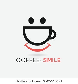 coffee logo. coffee flat icon. coffee smile logo 