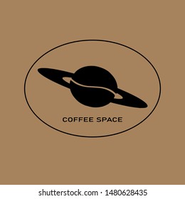Coffee logo in the form of a planet