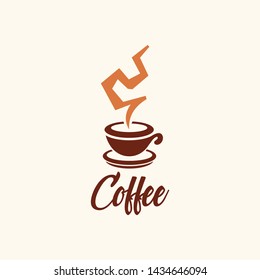 Coffee Logo glass simple elegant cafe