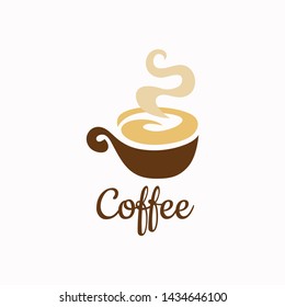 Coffee Logo Glass Simple Elegant Cafe Stock Vector (Royalty Free ...