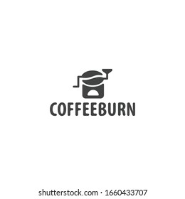 coffee logo with coffee grinding concept and abstract design for beverage product