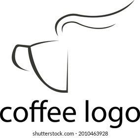 medio taza de logotipo de café y vapor aromático