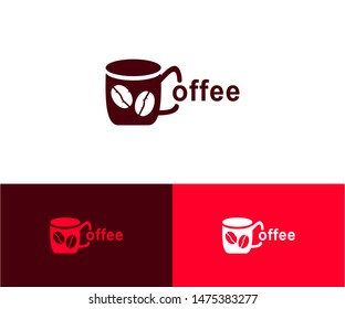 Coffee logo with handle the coffee cup in the shape of the letter C and become coffee, Food and drink, Vector Logo Template, Cafe drinking places, Coffee shop, food icon, design flat illustration