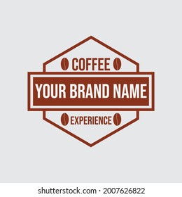 coffee logo with hexagon and rectangular shape suitable for coffee shop.