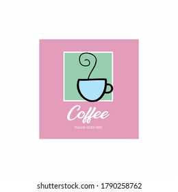 Logo del café y chocolate caliente ,
Mugre de bebidas calientes Logotipo
