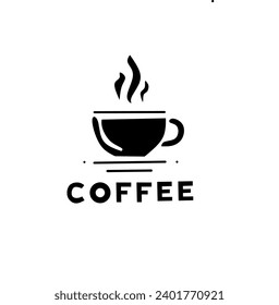Coffee logo icon black silhouette vector illustration