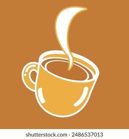 Coffee Logo Icon Brown Background