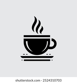 coffee logo icon cup hot black eps