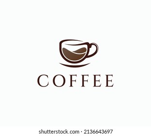 Coffee Logo icon design minimal style illustration.