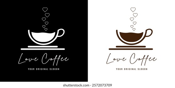 Coffee logo icon, illustration, love , vector graphics .