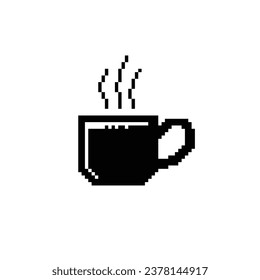 Coffee Logo Icon in Pixel Art