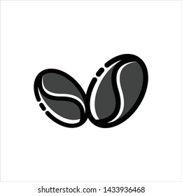 Coffee logo icon, simple coffee bean icon design