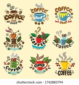 coffee logo icon symbol collection vector illustration design template