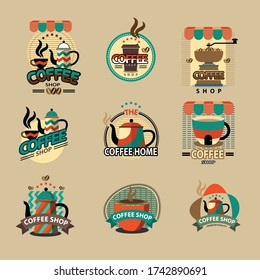 coffee logo icon symbol collection vector illustration design template