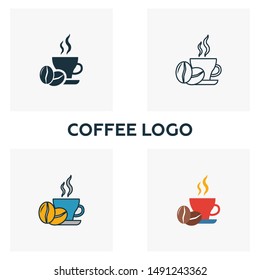 Coffee Logo icon. Thin line symbol design from coffe shop icon collection. UI and UX. Creative simple coffee logo icon for web and mobile.