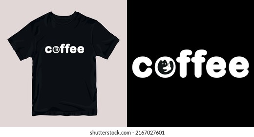 coffee logo illustartion t-shirt stylish and clothing printable trendy tshirt design. print, industrial products. global swatch