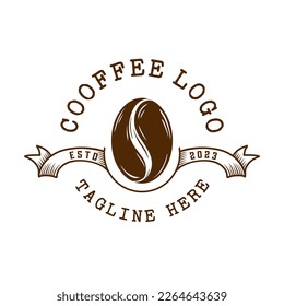 coffee logo illustration design. cup of coffee in vintage style, very suitable for coffee business, coffee shop, label etc