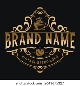 coffee logo illustration design. a cup of coffee with a vintage style, very suitable for coffee businesses, coffee shops, labels etc