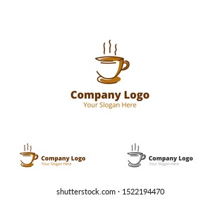 Coffee logo illustration with modern and vintage style for coffeeshop, restaurant, cafe, cafetaria, coffeehouse, tea, cup, milk, barista, espresso, cappucino, coffeemaker, coffeelover, drink, cacao
