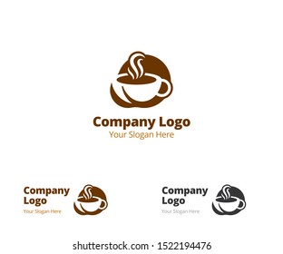Coffee logo illustration with modern and vintage style for coffeeshop, restaurant, cafe, cafetaria, coffeehouse, tea, cup, milk, barista, espresso, cappucino, coffeemaker, coffeelover, drink, cacao
