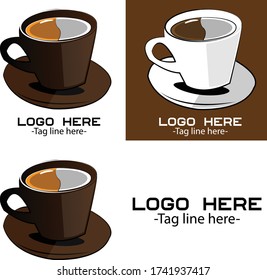 coffee logo illustrator brown white