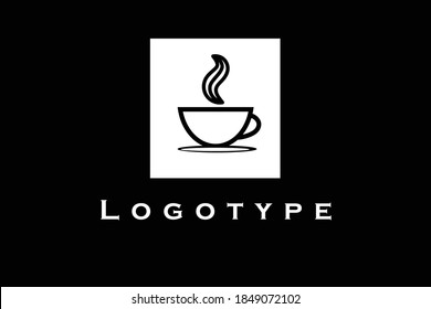 Coffee logo image with black background colors