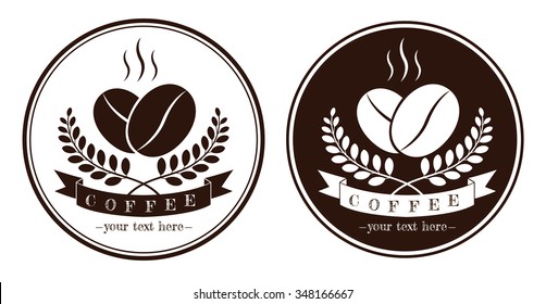 Coffee logo, Coffee labels, Coffee design templates