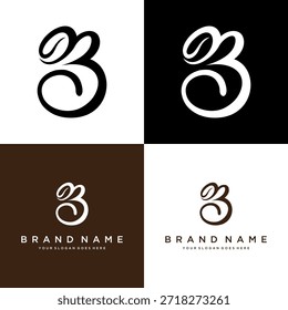  Coffee Logo Letter B Monogram