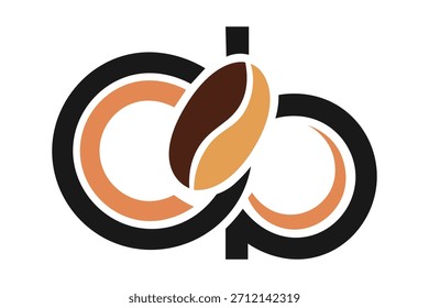 Coffee logo with letter C and B isolated on white background for branding